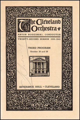 Rachmaninoff, Sergei. (1873–1943) Signed 1939 Program