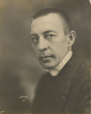 Rachmaninoff, Sergei. (1873–1943) Signed Mishkin Photograph to the US Director of Breitkopf & Haertel