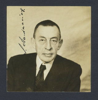 Rachmaninoff, Sergei. (1873–1943) Signed Passport Photograph