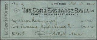 Rachmaninoff, Sergei. (1873–1943) Signed Check