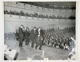 [Rat Pack] Sinatra, Frank. (1915–1998) & Davis Jr., Sammy. (1925–1990) & Martin, Dean. (1917–1995) [Mark, Bill.] Original 1961 Carnegie Hall Photograph