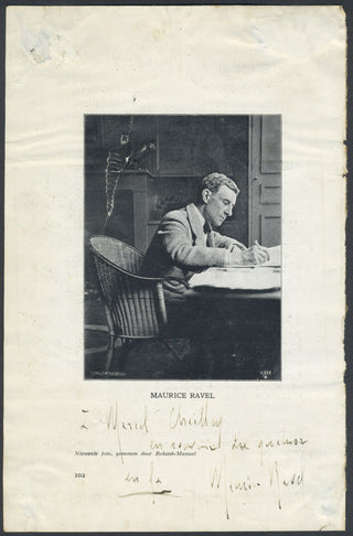 Ravel, Maurice. (1875–1937) Signed Photograph