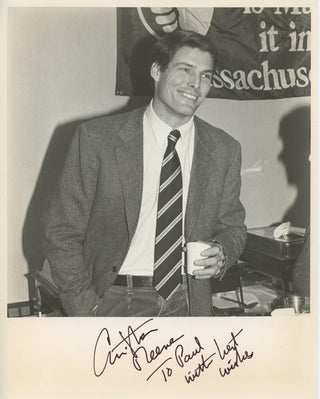 Reeve, Christopher. (1952-2004) Signed Photograph visiting Boston