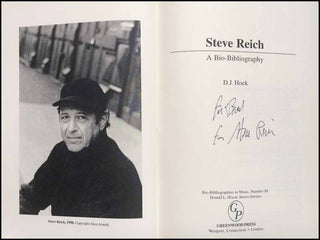 Reich, Steve. (b. 1936) [Hoek, D. J.] A Bio-Bibliography - SIGNED