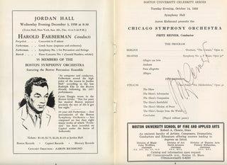 Reiner, Fritz. (1888–1963) Signed Program