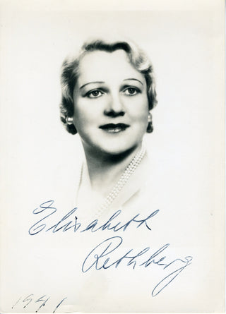 Rethberg, Elisabeth. (1894–1976) Signed Portrait Photograph