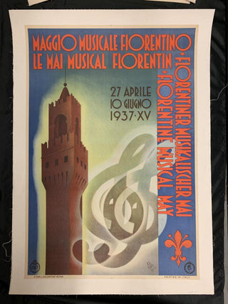 [Maggio Musicale Fiorentino] [Florence] Retrosi, Virgillio. (1892–1975) 1937 Maggio Musicale Fiorentino Poster