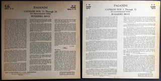 [Violinists & Cellists] Ricci, Ruggiero. (1918–2012) Signed Paganini Caprice LP Records