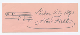 [Wagner, Richard. (1813–1883)] Richter, Hans. (1843–1916) Die Walküre - Autograph Musical Quotation