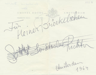 Richter, Sviatoslav. (1915–1997) Autograph Signature in 6 Sharps