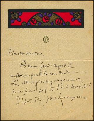 Rieux, Max de. (1898-1963) Autograph Letter