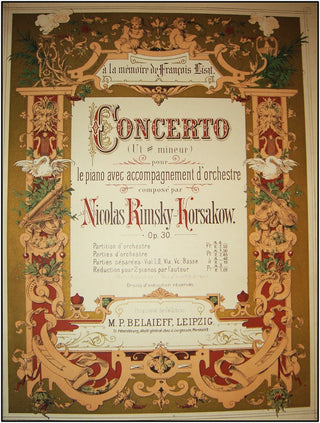 Rimsky-Korsakow, Nicolas. (1844-1908) Concerto pour Piano, Op. 30.