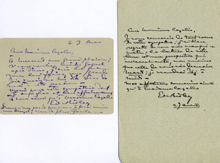 Risler, Édouard. (1873-1929) [Cazalis, Henri. (1840-1909)] Two Autograph Letters to Henri Cazalis