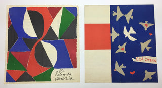 Matta, Roberto. (1911–2002) Delaunay, Sonia. (1885–1979) & Poliakoff, Serge. (1900–1969) & Dumitresco, Natalia. (1915–1997) & Mušic, Zoran. (1909–2005) & Beverloo, Corneille Guillaume. (1922–2010) Group of Ristorante La Colomba Menus