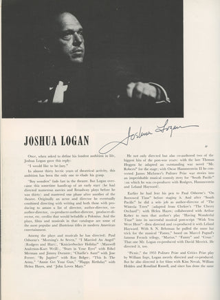 Robinson, Edward. G. (1893–1973) & Logan, Joshua. (1908–1988) & Freeman, Mona. (1926–2014) "Middle of the Night" – Signed Souvenir Program