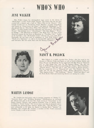 Robinson, Edward. G. (1893–1973) & Logan, Joshua. (1908–1988) & Freeman, Mona. (1926–2014) "Middle of the Night" – Signed Souvenir Program