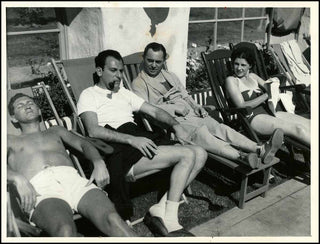 [Film & Theatre] Hart, Moss. (1904–1961) & Rodgers, Richard. (1902–1979) Original Photograph sun-bathing in Palm Springs