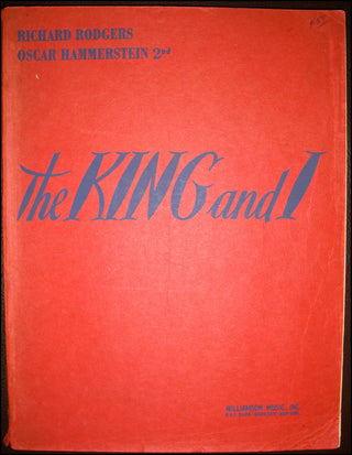 Rodgers, Richard. (1902-1979) &amp; Hammerstein, Oscar. (1895-1960) "THE KING AND I," Piano-Vocal Score