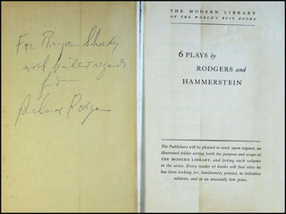 Rodgers, Richard. (1902-1979) [& Hammerstein, Oscar. (1895-1960)] Six Plays - SIGNED