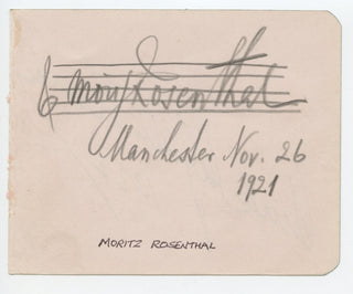 Rosenthal, Moriz. (1862–1946) & Galli-Curci, Amelita. (1882–1963) Autograph Signatures