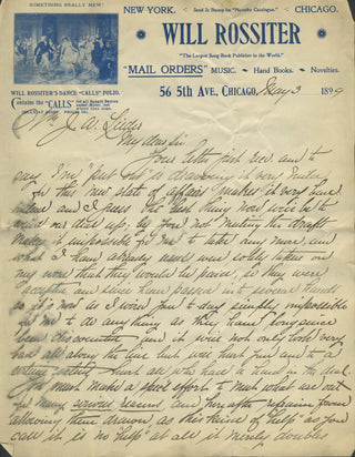 Rossiter, Will. (1867–1954) Two Autograph Letters