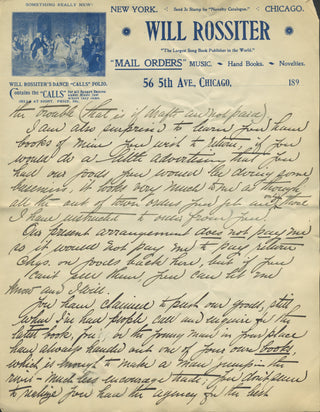 Rossiter, Will. (1867–1954) Two Autograph Letters