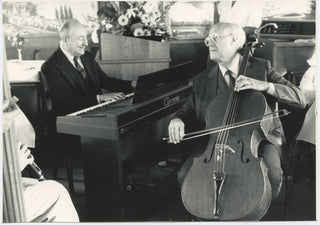 Rostropovich, Mstislav. (1927–2007) & Magaloff, Nikita. (1912–1992) Original Photograph Playing Together