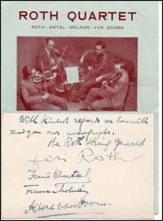 [String Quartets] Roth Quartet .(1922 - 1969) Autographs and Publicity Booklet