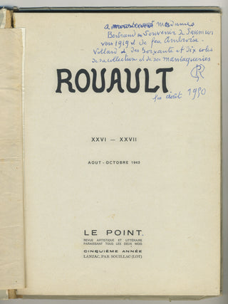 Rouault, Georges. (1871–1958) ROUAULT - XXVI-XXVII - Inscribed Presentation Copy with Laid-in Original Drawing