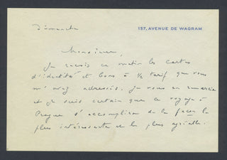 Roussel, Albert. (1869–1937) Autograph Letter