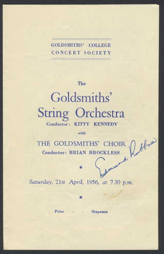 Rubbra, Edmund. (1901–1986) Signed Program