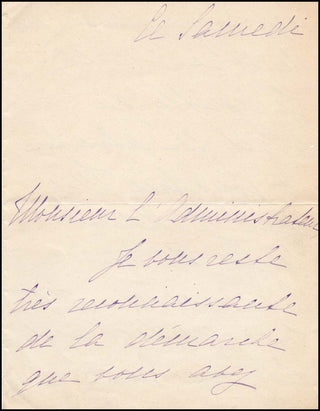 [Dance] Rubinstein, Ida. (1885 - 1960) Autograph Letter