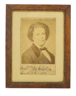 Rubinstein, Anton. (1829–1894) Framed Portrait with Autograph Music Quotation Signed