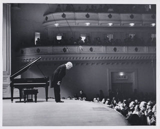 Rubinstein, Arthur. (1887–1982) Original Photograph, Taking a Bow