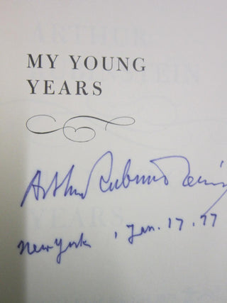 Rubinstein, Arthur. (1887–1982) "My Young Years" - Signed by the Pianist