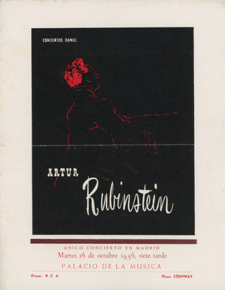 Rubinstein, Arthur. (1887–1982) Original Recital Program