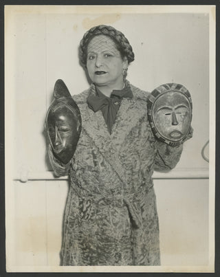 Rubinstein, Helena. (1872-1965) Original Photograph with African Masks