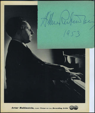 Rubinstein, Arthur. (1887–1982) Autograph Signature and Photograph