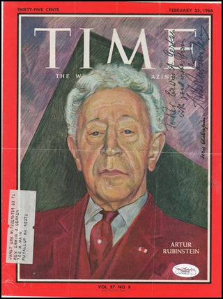 Rubinstein, Arthur. (1887–1982) Signed TIME Magazine Cover Portrait