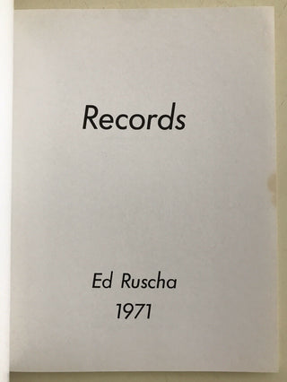 Ruscha, Edward. (b. 1937) Records - Signed