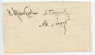 [Russian Composers] Artsybashev, Nikolai. (1858–1937) & Glazunov, Alexander. (1865–1936) & Lyadov, Anatoly. (1855–1914) Autograph Signatures