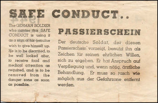 [WWII] Safe Conduct Pass for Surrendered Germans