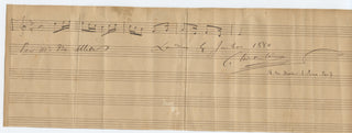 Saint-Saëns, Camille. (1835-1921) Autograph Musical Quotation