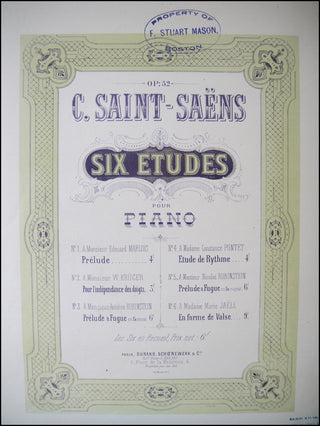 Saint-Saëns, Camille. (1835-1921) Six études pour le piano, Nr. 5 - Prélude &amp; Fugue, Op. 52.