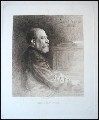 Saint-Saëns, Camille. (1835-1921) Original 1898 Engraving