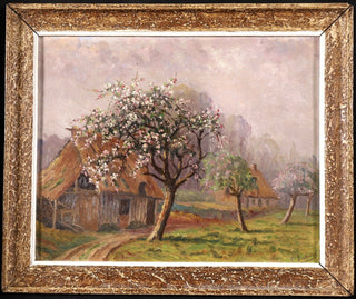 Saint-Saëns, Camille. (1835–1921) [Attributed to] "Saint-Valery-en-Caux - Spring" - Oil Painting