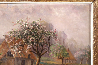 Saint-Saëns, Camille. (1835–1921) [Attributed to] "Saint-Valery-en-Caux - Spring" - Oil Painting