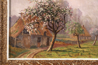 Saint-Saëns, Camille. (1835–1921) [Attributed to] "Saint-Valery-en-Caux - Spring" - Oil Painting