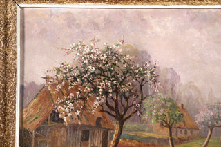 Saint-Saëns, Camille. (1835–1921) [Attributed to] "Saint-Valery-en-Caux - Spring" - Oil Painting