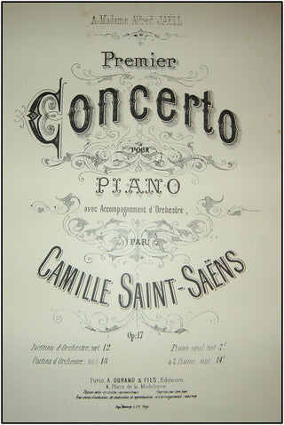 Saint-Saëns, Camille. (1835-1921) Premier Concerto pour Piano. Op. 17